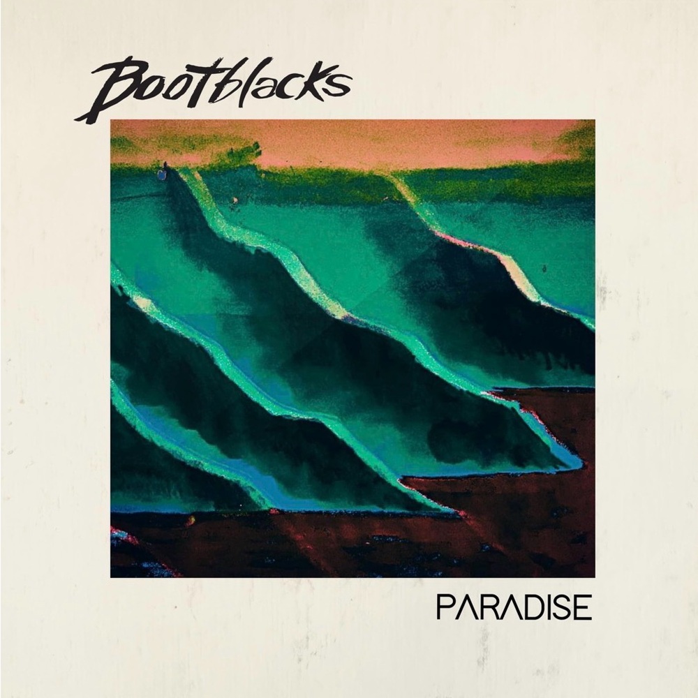 Bootblacks 'Paradise' Album Art Print - Teal & Green Waves